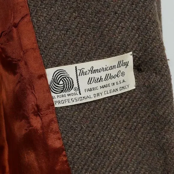 Vintage Women’s Wool Blazer Brown Union Made USA Size 10 Tailored Fit - Picture 6 of 13